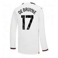 Pánský Fotbalový dres Manchester City Kevin De Bruyne #17 2023-24 Venkovní Dlouhý Rukáv